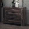 Vynxaria Contemporary 1pc Wooden Nightstand - Dark Oak Finish, Plank Pattern, 2 Drawers, Wood/Composite Wood/Veneer, Bedroom Beside Storage Furniture - 2 of 4