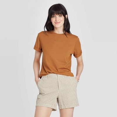Women's Short Sleeve Cuff T-Shirt - A 