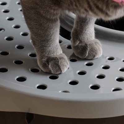 Large Black and Gray Top Entry Cat Litter Box with Scoop