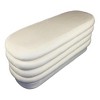 Thor 44" Oval Modern Velvet Fabric Ottoman in Dove White - 3 of 4