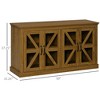 Sideboard Buffet Cabinet, Glass Door Credenza Bar Cabinet with Adjustable Shelf - 3 of 4