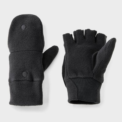 Men's Fleece Flip-Top Mittens - All In Motion™ Black