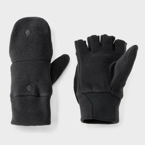 Men's Fleece Flip-Top Mittens - All In Motion™ Black - 1 of 3