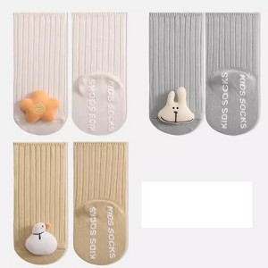 MyKids-Usa Baby Unisex Breathable Comfy Cartoon Animal Doll Socks Non-Slip Set - 1 of 4