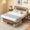 Acekool Rustic Bed Frame - Queen Size with Wood Headboard - 4 of 4