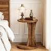 Tribesigns C-Shaped End Table, 19" Farmhouse Round Nightstand, 2-Tier Side Table for Living Room with Storage, for Bedroom,Rustic Brown - 3 of 4