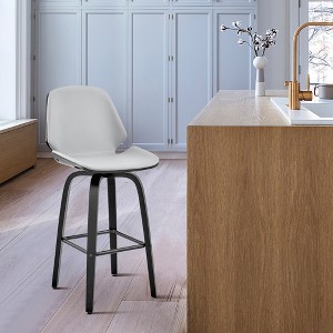 Armen Living Arabela Bar Stool Gray and Black 26in. Seat Height - 1 of 4