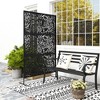 Outsunny Decorative Metal Outdoor Privacy Screen, Freestanding Privacy Fence Screen Outdoor Divider with Stand, 78" H x 48" W - 2 of 4