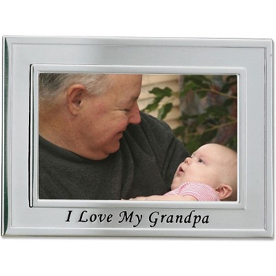 Lawrence Frames Brushed Metal 4x6 I Love My Grandpa Picture Frame 506664