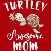 Junior's Design By Humans Turtley Awesome Mom Turtle with Flower By animalshop T-Shirt - 2 of 2
