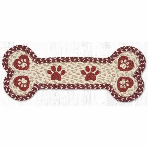 Earth Rugs Heart Paws Dog Bone Shaped Stair Tread Rug 9"x24" – Natural Jute Pet Mat - 1 of 3