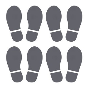 Unique Bargains Home Classroom Floor Stairs Decal PVC Footprint Sticker 4 Pairs - 1 of 4