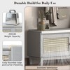 KWPZQEB 2-Tier Storage Bench, Shoe Bench with Padded Seat Cushion, Entryway Bench with Rattan Doors, Wooden Shoe Organizer Bench - 4 of 4