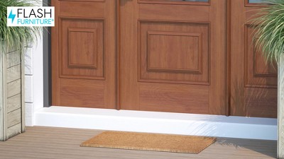 Solid Black Natural Coir 18" x 30" Outdoor Doormat with Non-Slip Backing