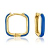 Ross-Simons Multicolored Enamel Jewelry Set: 3 Pairs Of Square Hoop Earrings in 18kt Gold Over Sterling - 4 of 4