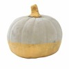 Ganz 3.5 Inch Medium Cement Pumpkin Gold Stem Fall Thanksgiving Pumpkin Figurines - 2 of 3