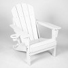 Folding Patio Accent Chair With Stackable Arm Rest,Ergonomic HDPE All-Weather Adirondack Chair,Patio Chair With Dual Cup Holder -The Pop Home - 3 of 4