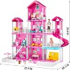 TEMI Villa Toy for 3 4 5 6 Year Old Girls - 4 Storeys 10 Rooms Villa Playset with 2 Doll Toy Figures, Accessories and Furniture - 2 of 3