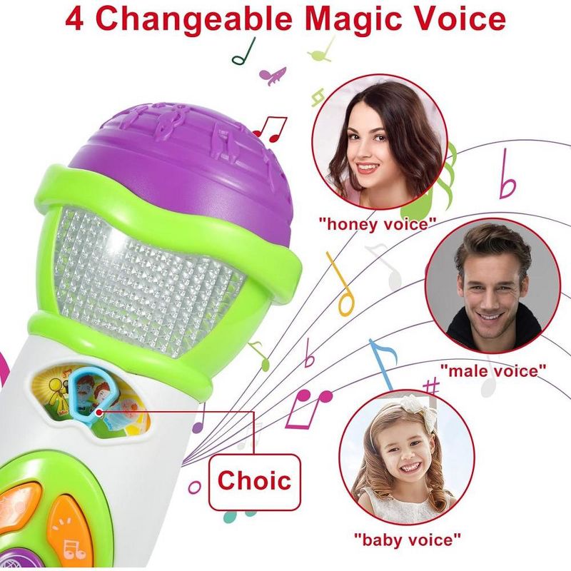 Kids Microphone Karaoke Microphone Machine,Voice Changing and Recording Microphone with Colorful Lights, 2 of 7