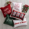 14"x24" Oversized Merry & Bright Embroidered Lumbar Throw Pillow White - Evergrace - 4 of 4