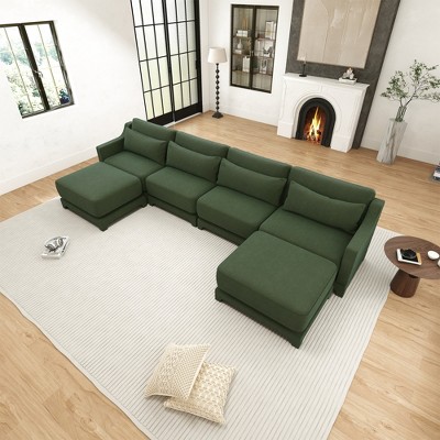 Christopher Knight Home Kay 142" Chenille Upholstered U-Shape Sectional Sofa