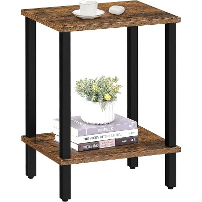 Table, Set of 2, Side Table, Nightstand, 2-Tier Storage Shelf, Sofa Table for Small Space, Living Room, Bed Room