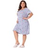 Women's Plus Size Short Sleeve Floral Pattern Round Neck Nightgown - Agnes Orinda - 3 of 4