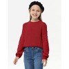 Girls Pullover Sweater Cable Knit Soft Comfy Sweater for Girls Crew Neck Sweater Puff Sleeve Ribbed Knit Cuff - 4 of 4