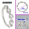 Jewelry Avalanche 14K Gold 5-stone Bezel set Diamond Nose Hoop, 8mm, 20G Nose Ring - 2 of 4