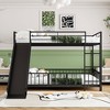 Twin over Twin/Full over Full Size Metal Bunk Bed with Slide and Guardrails 4B - ModernLuxe - image 2 of 4