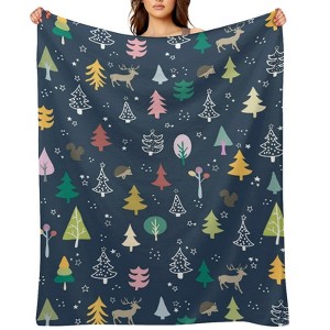 Christmas Tree Christmas Throw Blanket Soft Fleece Christmas Blanket Cozy Flannel Throw for Couch Bed 60x80 inches - 1 of 1