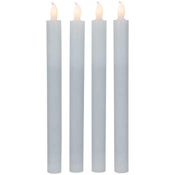 Northlight Set of 4 Solid White LED Flameless Flickering Wax Taper Candles 9.5"