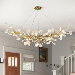 CityFurn 16-Light Modern Tree Branches Ceramic Ginkgo Chandelier for Dining Room - 1 of 4