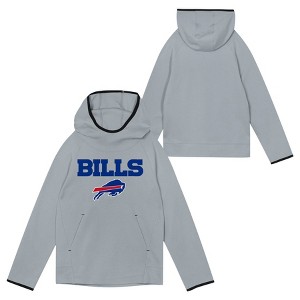 NFL Buffalo Bills Boys' Gray Performance Hooded Sweatshirt - 1 of 3