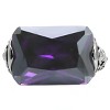 Slickblue Oblong Amethyst CZ Solitaire Ring, Stainless Steel, Polished Finish, Women’s Elegant Jewelry, Size 5-10 - 4 of 4