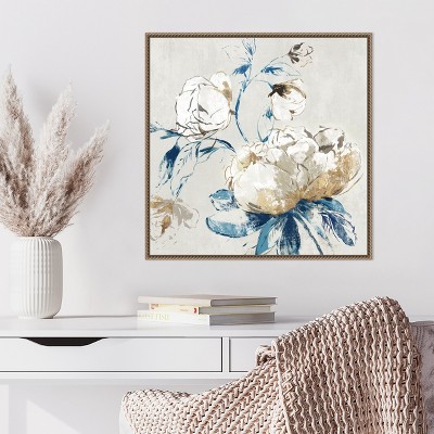Gold Rosa II Floral Canvas Print with Bronze Frame, 22 x 22 inches