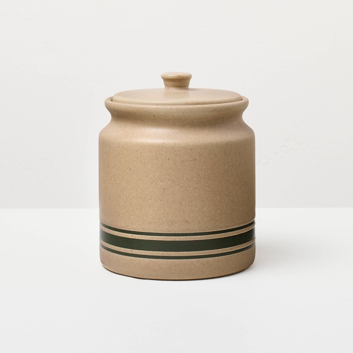 Stoneware Seasonal Canister Green Striped - Hearth & Hand™ with Magnolia