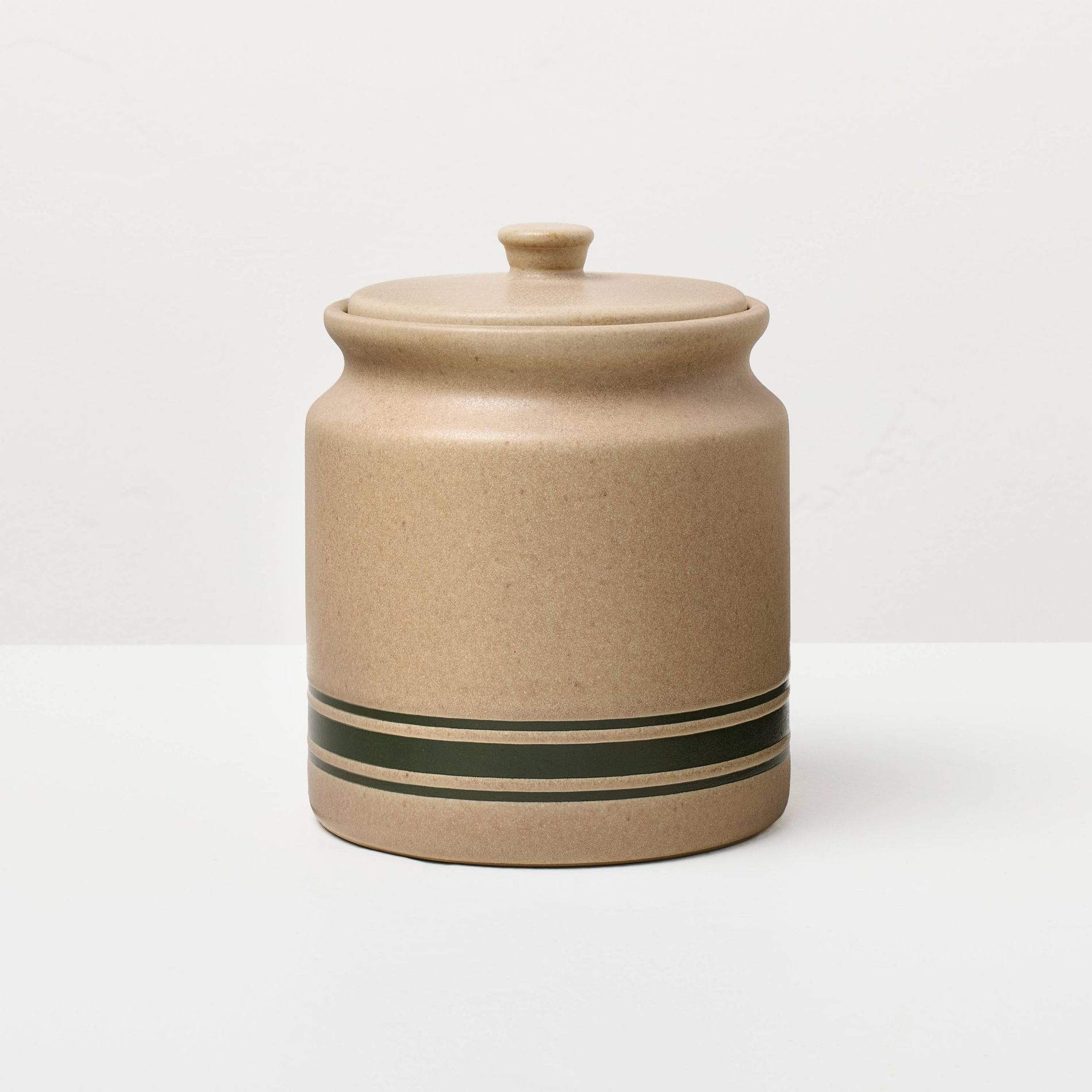 Stoneware Seasonal Canister Green Striped - Hearth & Hand™ with Magnolia