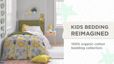 Safari Friends Organic Cotton Twin Duvet Cover & Sham Set