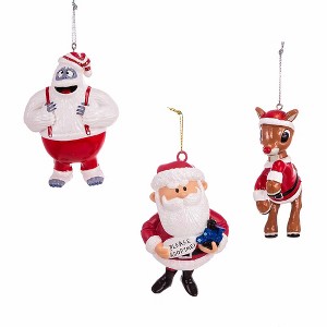Kurt Adler Rudolph The Red Nose Reindeer® Blow Mold Ornament, 3-Piece Set - 1 of 4