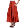 Clearlove Women Midi Skirt with Pockets Elastic High Waist A Line Lace Tiered Skirt - 3 of 4