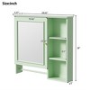 Bathroom Medicine Cabinet With Single Mirror Door, Wall Mounted Storage Cabinet With Mirror Door And Adjustable Shelf, 3 Open Fixed Shelves - 2 of 4