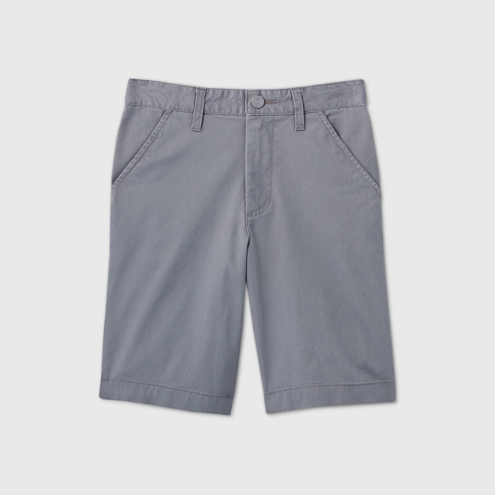 Boys' Flat Front Stretch Uniform Shorts - Cat & Jack Gray 8