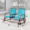 2 Seater Glider for Outside Outdoor Glider Seat with Breathable Mesh Fabric Armrests for Backyard Garden Porch - 3 of 4