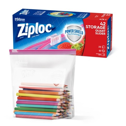 Ziploc Slider Storage Quart Bags - 42ct : Target