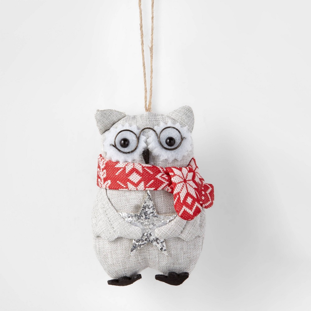 Fabric Owl with Glasses Christmas Tree Ornament - Wondershop