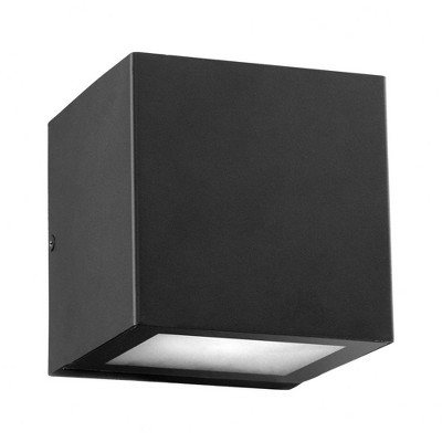 Quorum Lighting Ion LED Outdoor Wall Mount, 2 Lights, Noir Finish, 5 x 5 x 5, Wet Rated