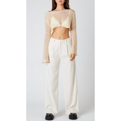 Women's High Waisted Trouser Pant - Cotton Candy