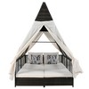 JUJABU Cream Double Patio Lounge Bed with Adjustable Backrest, Curtains and 4 Pillows for Garden, Poolside, Balcony - 2 of 4