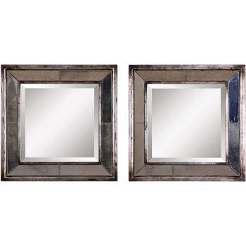 Northwood Silver 11 1/4 Square Wall Mirrors Set of 4 - #85C21